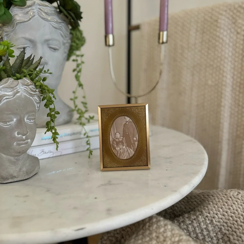 Antique vintage Victorian style brass/ golden photo frame